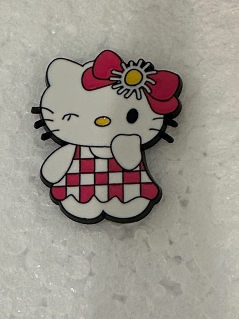 Hello Kitty Pink & White Checker Enamel Pin